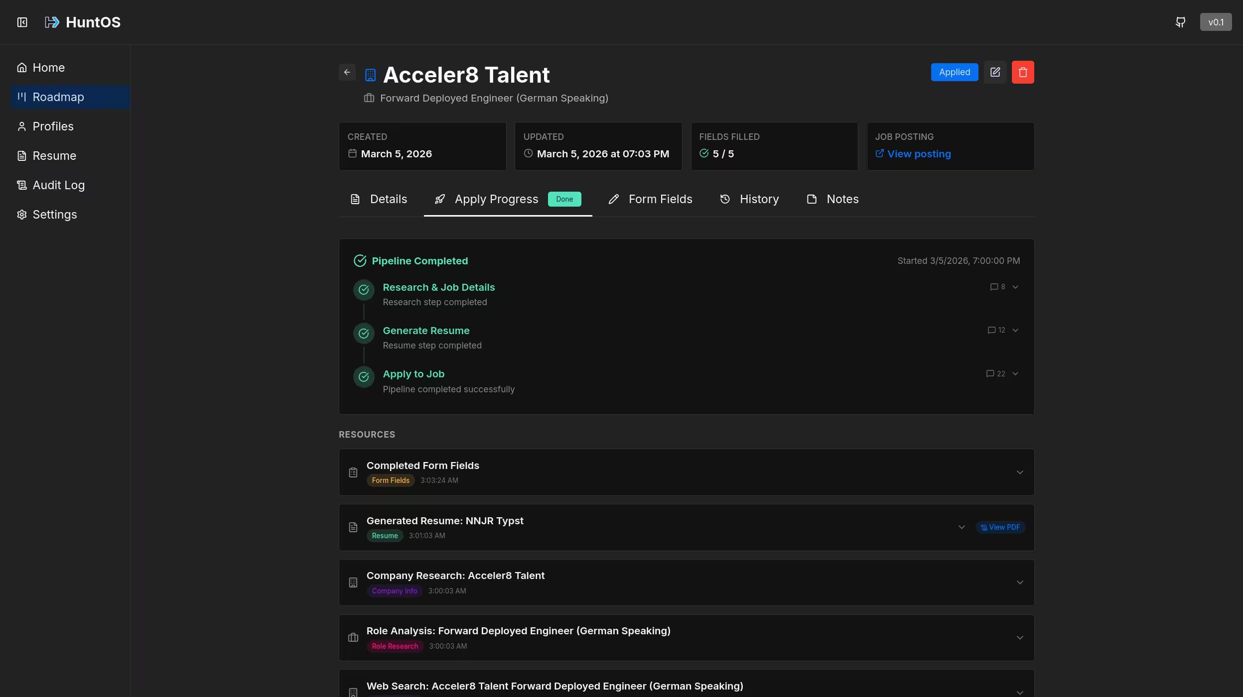 Application pipeline and UI.